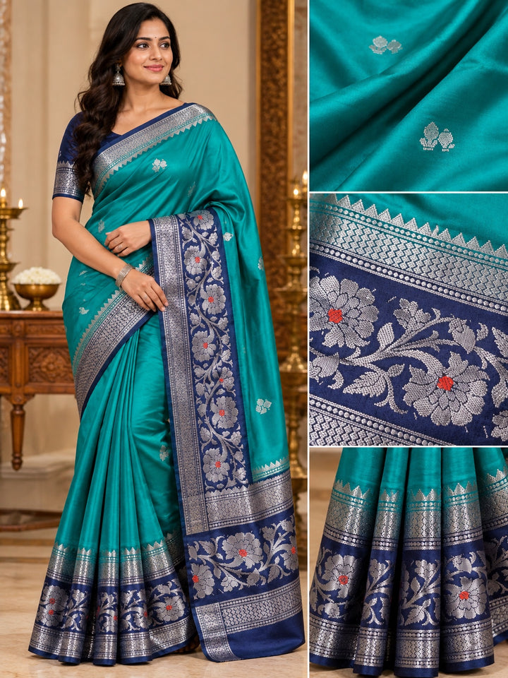 Fancy Patola Saree with Floral Contrast Border and Buta Motifs