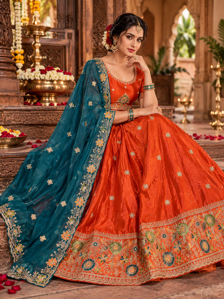 Fandy Silk Embroidered Lehenga Choli