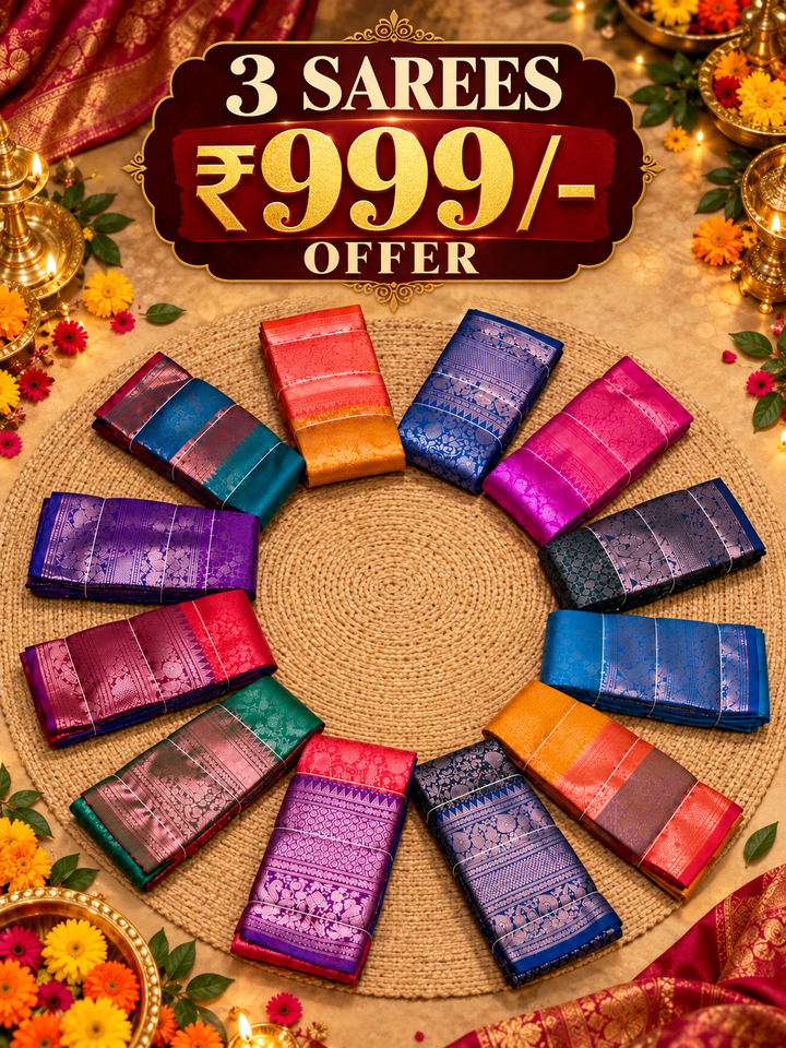 Kuppadam | 3 Sarees for 999/- Multicolor Zari Woven Traditional Saree