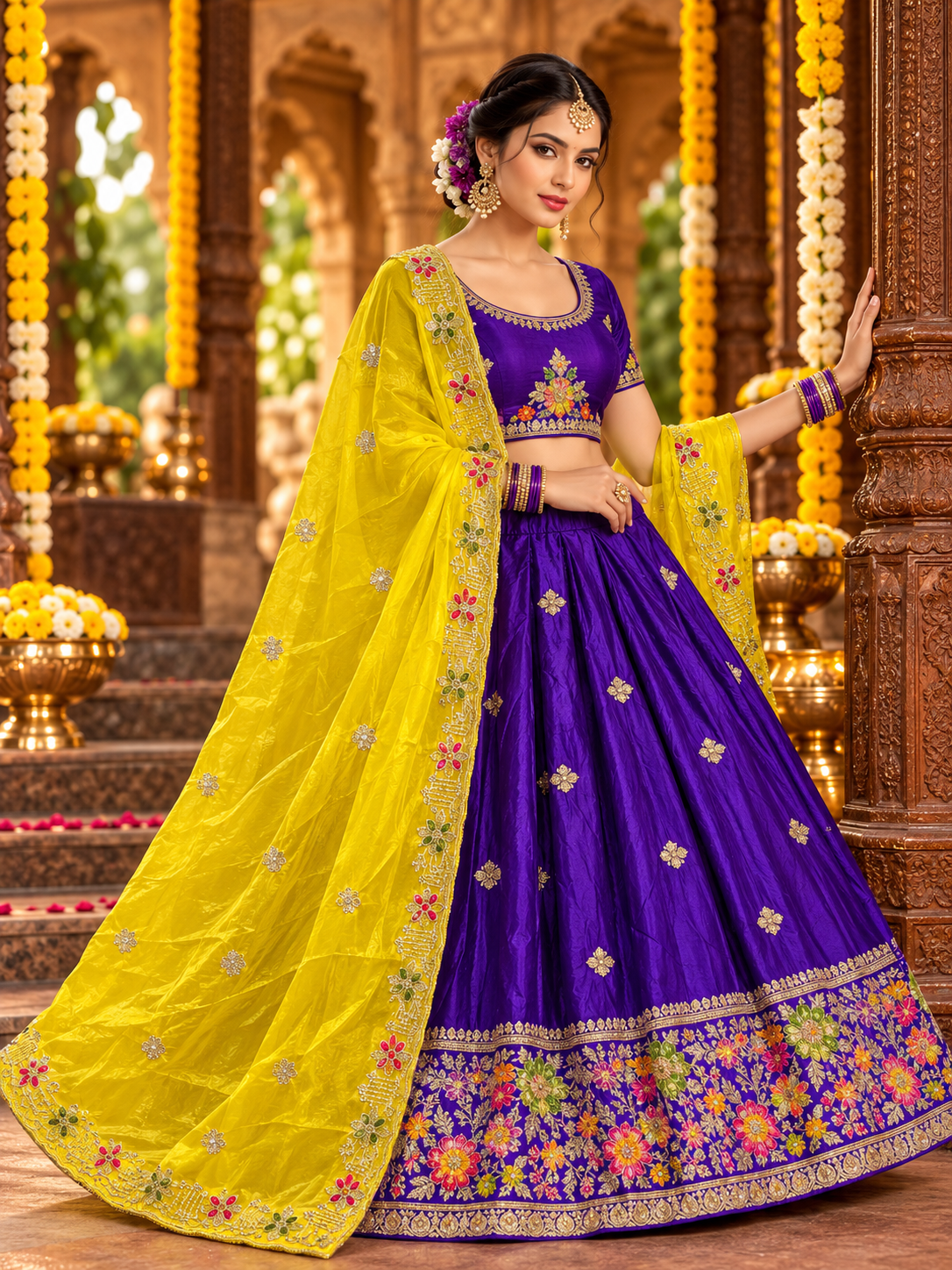 Fandy Silk Embroidered Lehenga Choli