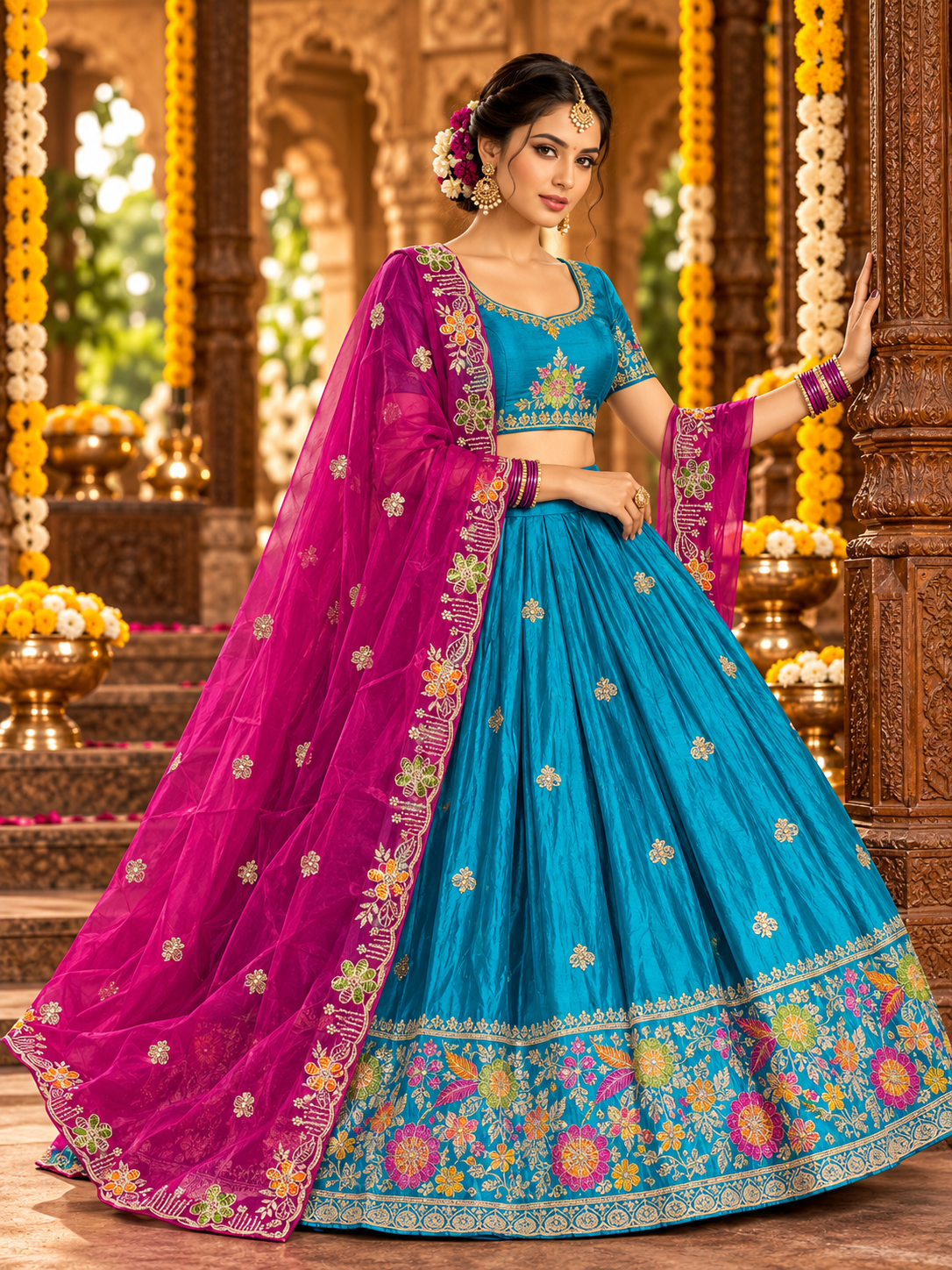 Fandy Silk Embroidered Lehenga Choli